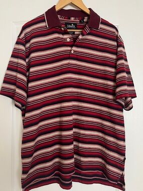 Ashworth Men's stripe golf shirt moisture wicking
